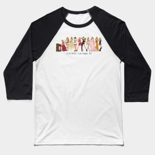 3/24 Vegas Iconic Outfits Eras Lineup Baseball T-Shirt